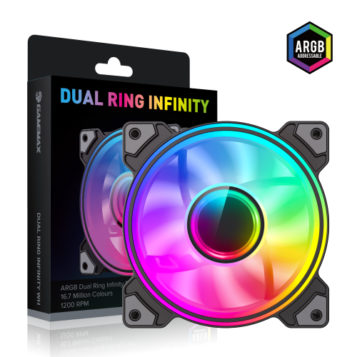 Dual Ring Infinity BK PC Case Fan