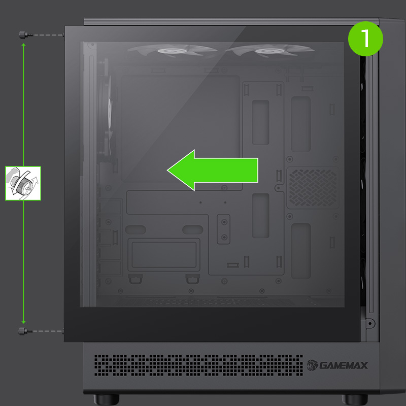 STEPS TO REMOVE THE LEFT GLASS PANEL
