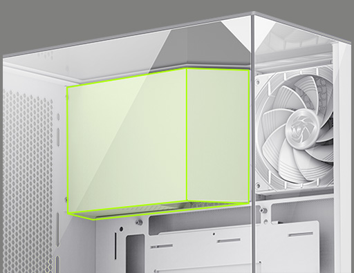 Top-mounted PSU chamber