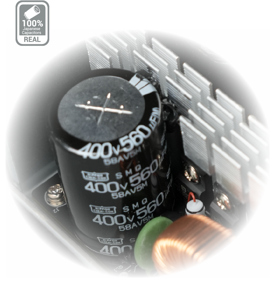 100% ALL-JAPANESE CAPACITORS